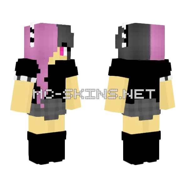Pink and Grey Punk Girl, front and back