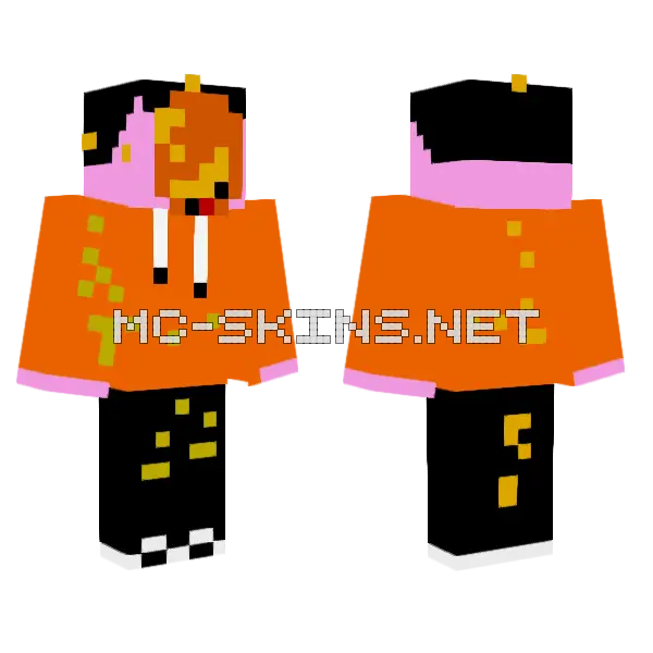 Pink and Orange Jester, front and back