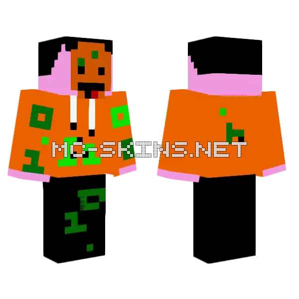 Pink and Orange Jester, front and back