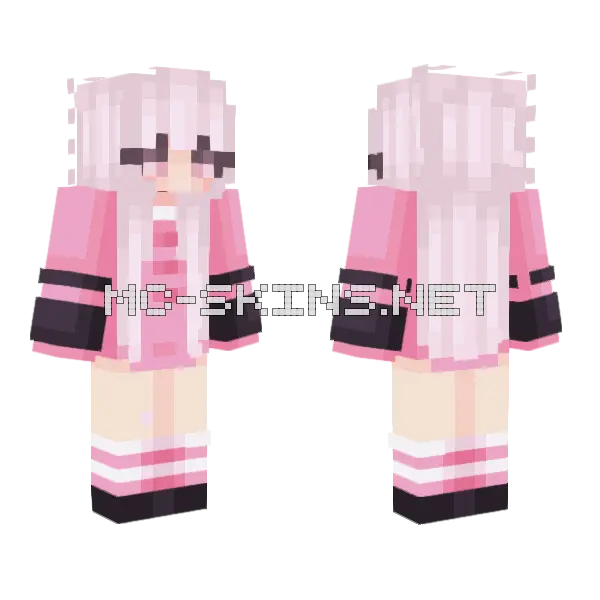 Pink And Purple Minecraft skin, front and back