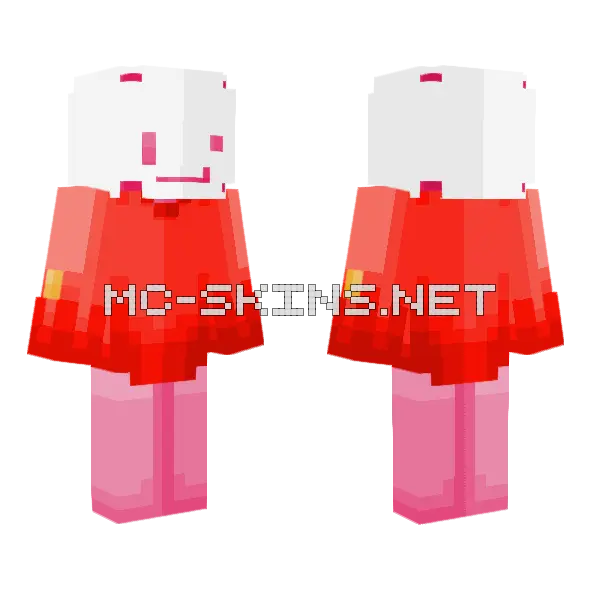 Pink And Red Creature Minecraft skin, front and back