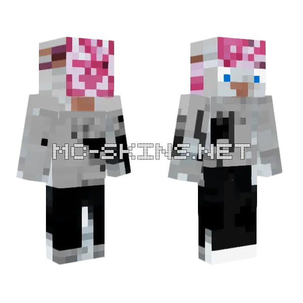 Pink And White Outfit Minecraft skin, front and back