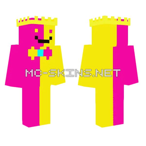 Pink and Yellow Jester, front and back
