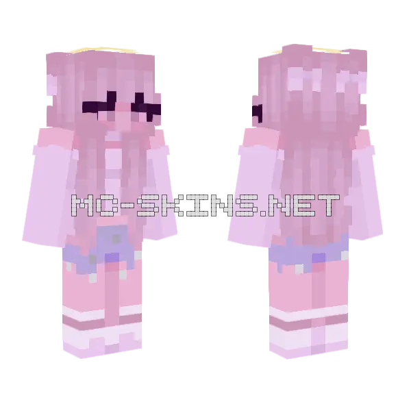 Pink Angel Girl Minecraft skin, front and back