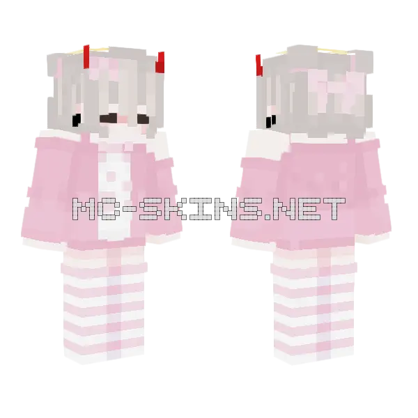 Pink Angelic Outfit, front and back