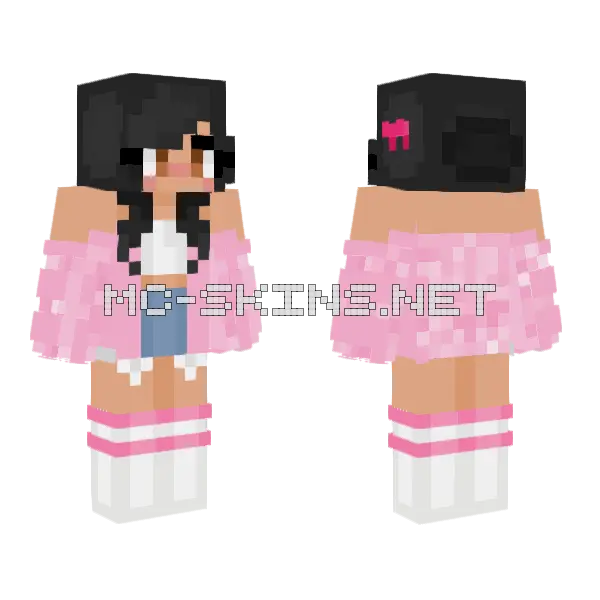 Pink Aphmau D Minecraft skin, front and back