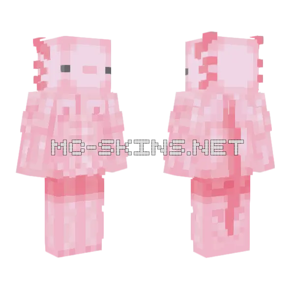 Pink Axolotl, front and back