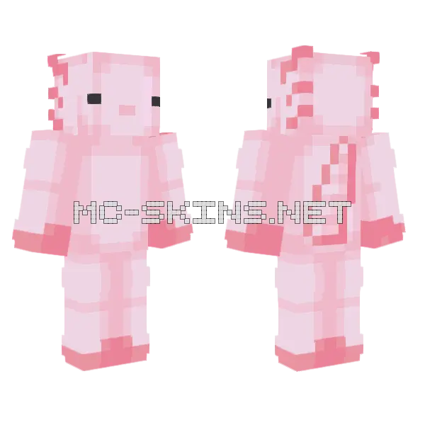 Pink Axolotl Skin Minecraft skin, front and back