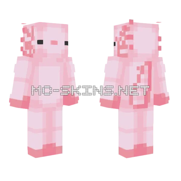 Pink Axolotl Skin Minecraft skin, front and back