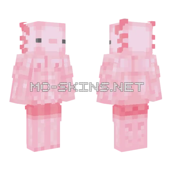 Pink Axolotl Skin, front and back