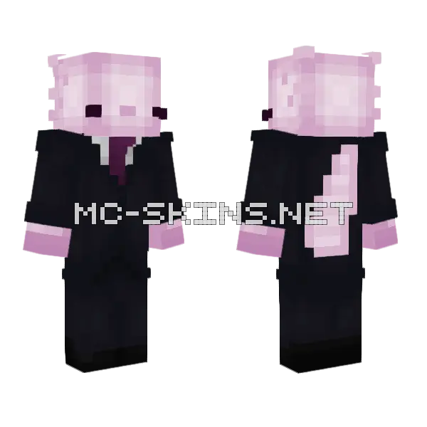 Pink Axolotl Suit, front and back