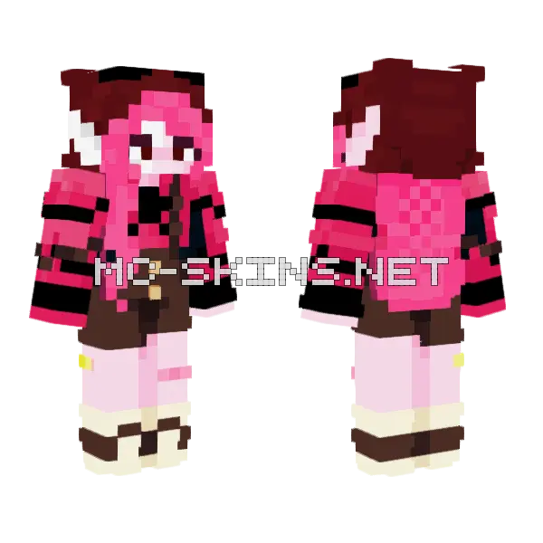 Pink Bandage Girl Minecraft skin, front and back