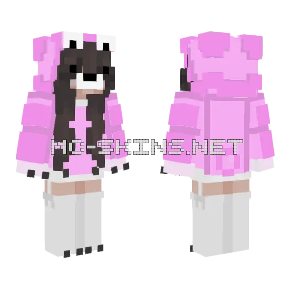 Pink Bear Minecraft skin, front and back