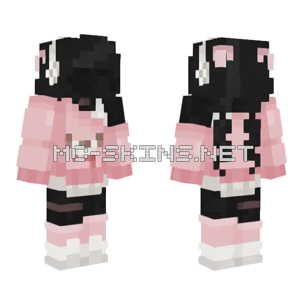 Pink Bear Goopling Minecraft skin, front and back