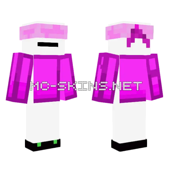Pink Blob Character, front and back