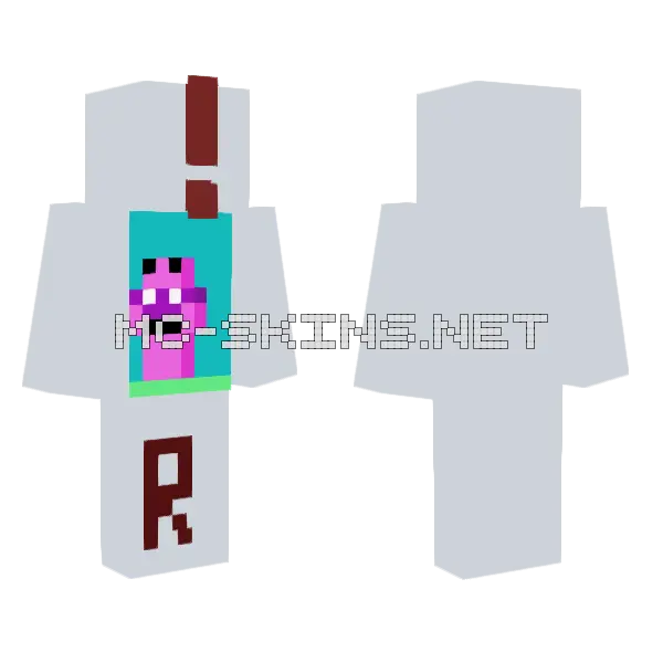 Pink Blob Monster Minecraft skin, front and back