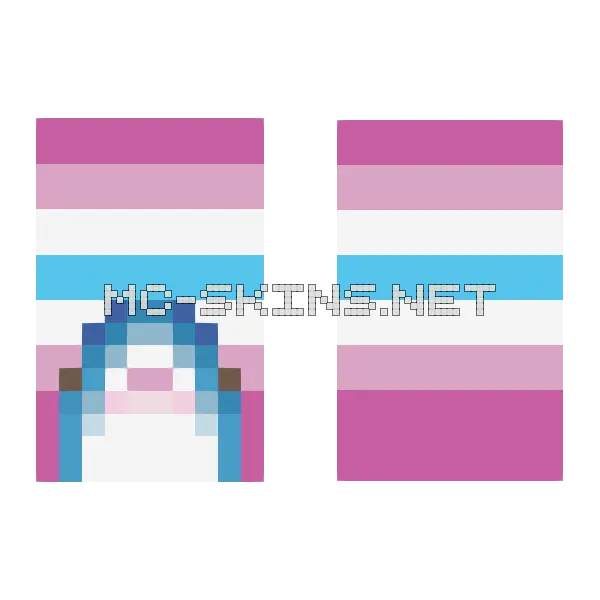 Pink Blue Stripes cape, outside and lining