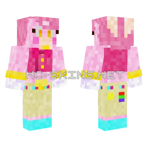 Pink Bow Girl Minecraft skin, front and back