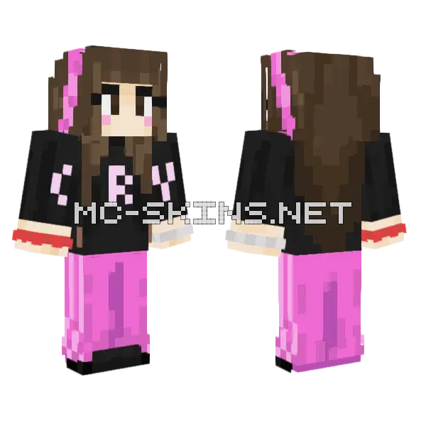 Pink Bow Girl, front and back