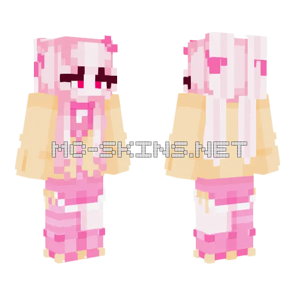 Pink Bunny Girl, front and back