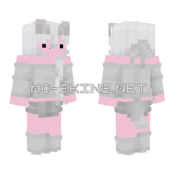 Pink Bunny Suit Minecraft skin, front and back
