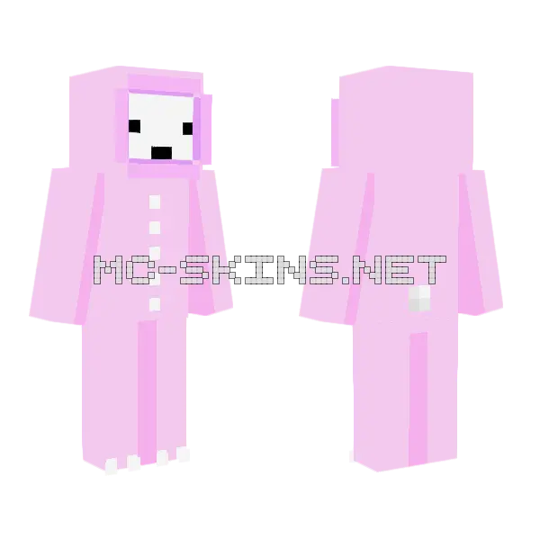 Pink Bunny Suit, front and back