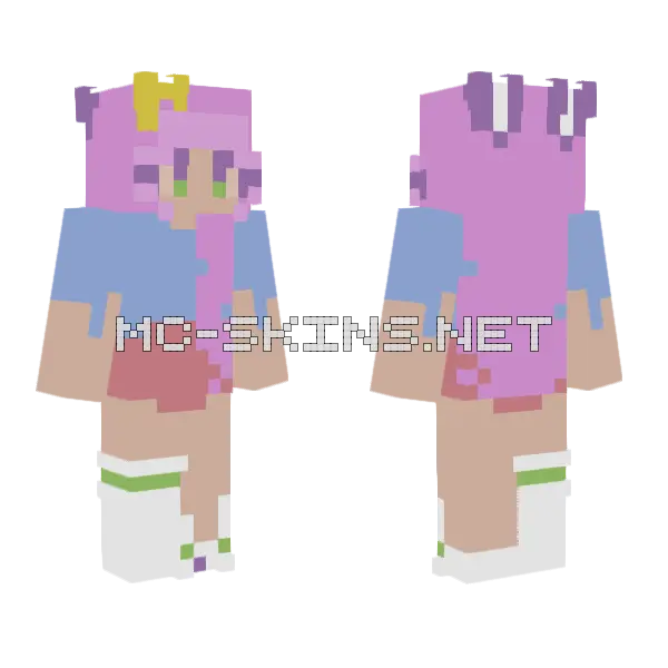 Pink Cat Minecraft skin, front and back