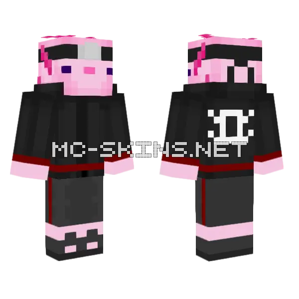 Pink Cat Girl Minecraft skin, front and back
