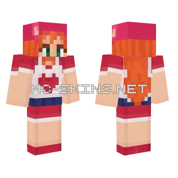 Pink Cat Girl Minecraft skin, front and back