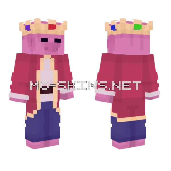 Pink Cat Hat Minecraft skin, front and back