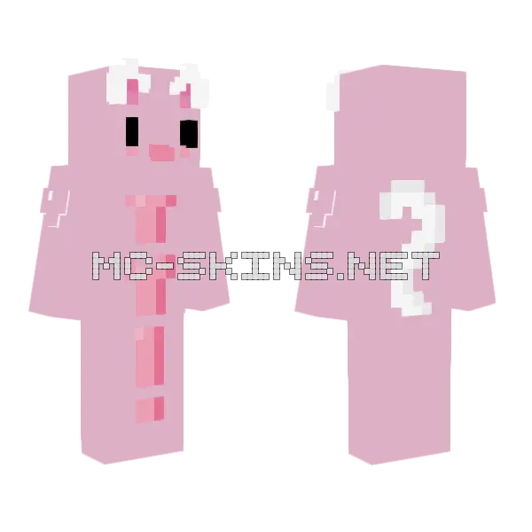 Pink Cat Outfit Minecraft skin, front and back