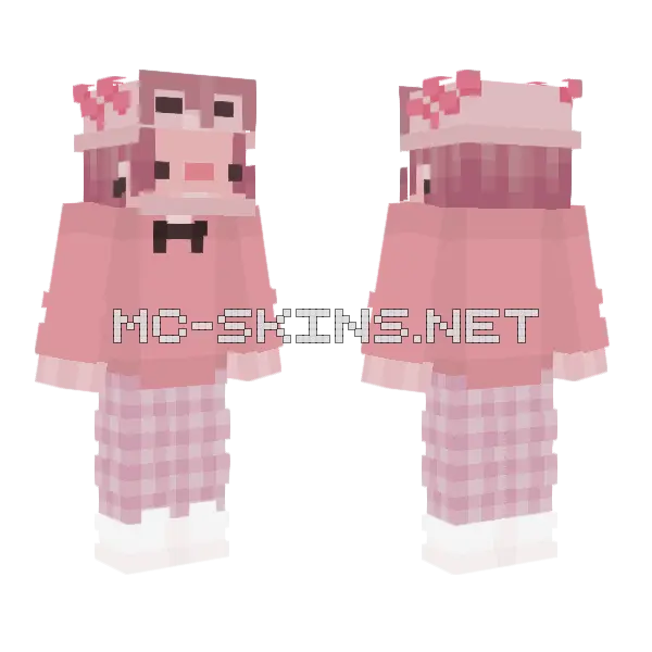 Pink Cat Pajamas, front and back