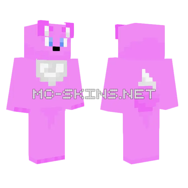 Pink Cat Skin Minecraft skin, front and back