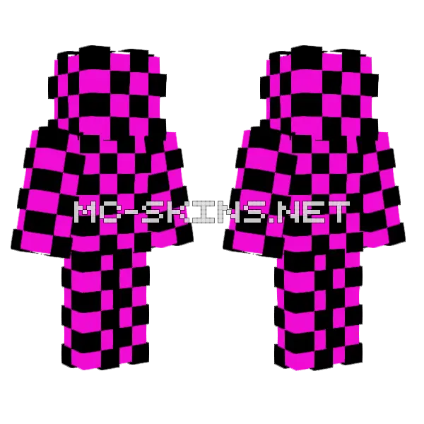 Pink Checkerboard Jester, front and back