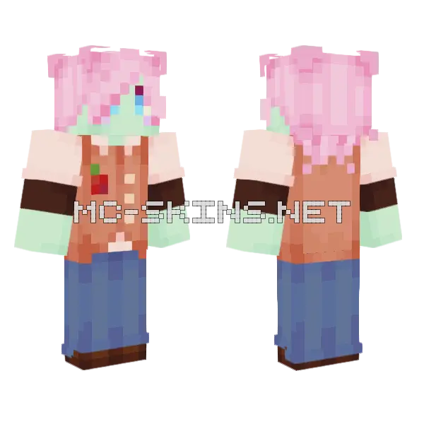 Pink Cherry Blossom Outfit, front and back