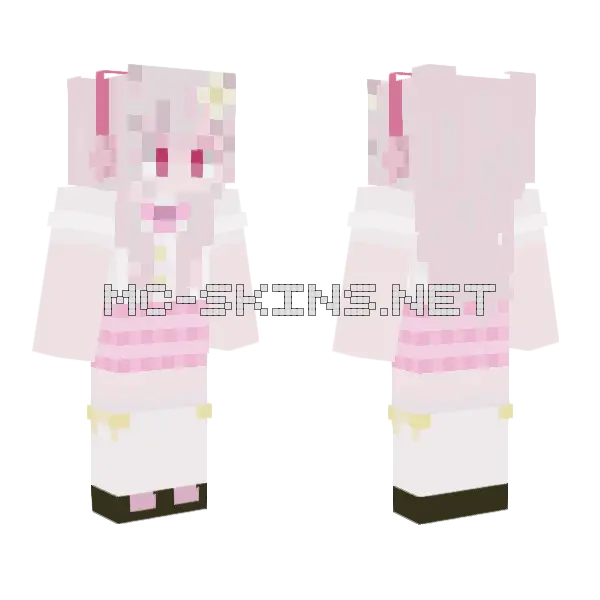 Pink Cherry Student Skin Minecraft skin, front and back