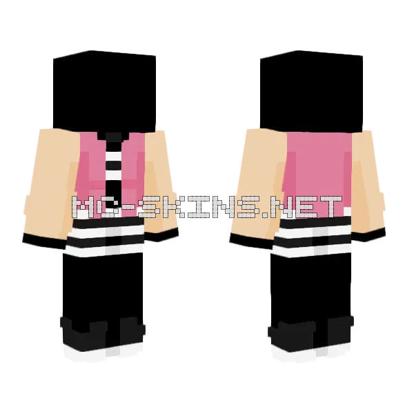 Pink Clothes Base Minecraft skin, front and back