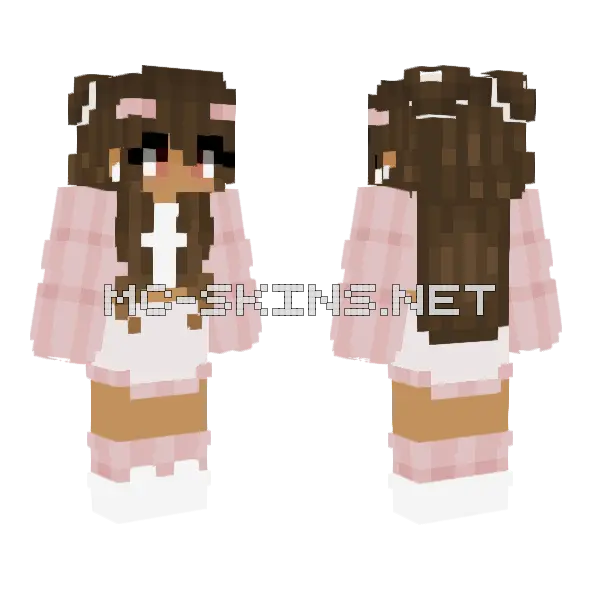Pink Clueless Girl Minecraft skin, front and back
