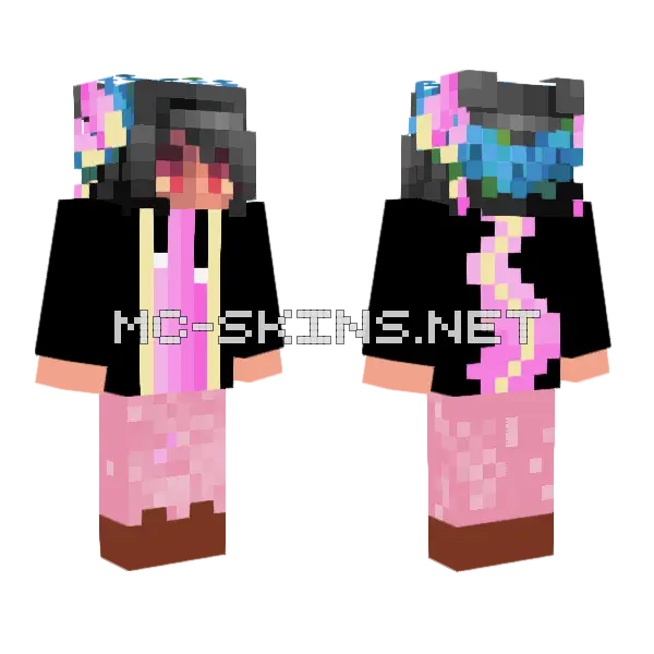 Pink Contest Outfit Minecraft skin, front and back