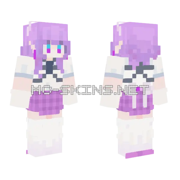 Pink Cute Girl Minecraft skin, front and back