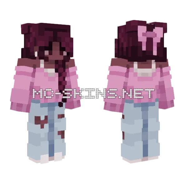 Pink Day Minecraft skin, front and back