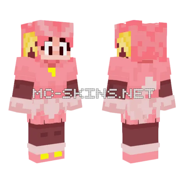 Pink Deltarune Minecraft skin, front and back