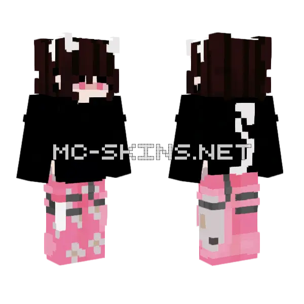 Pink Demon Lady Skin Minecraft skin, front and back