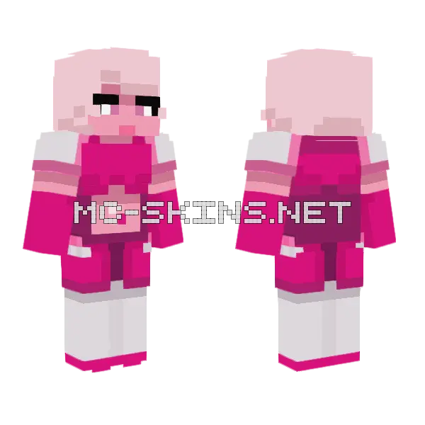 Pink Diamond Minecraft skin, front and back