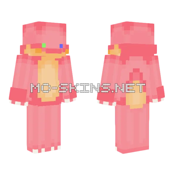 Pink Dog Minecraft skin, front and back