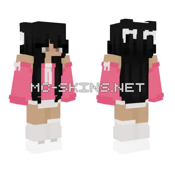 Pink Dress Girl Minecraft skin, front and back