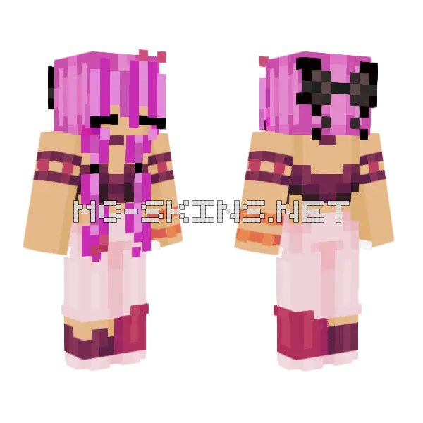 Pink Dress Skin Minecraft skin, front and back