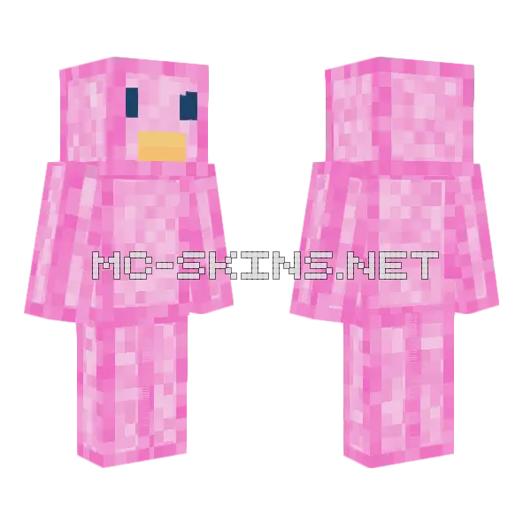 Pink Duck Minecraft skin, front and back