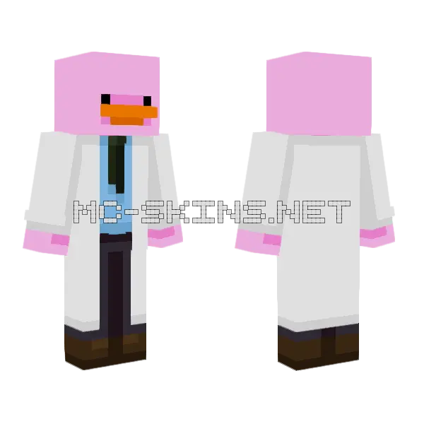 Pink Duck Minecraft skin, front and back