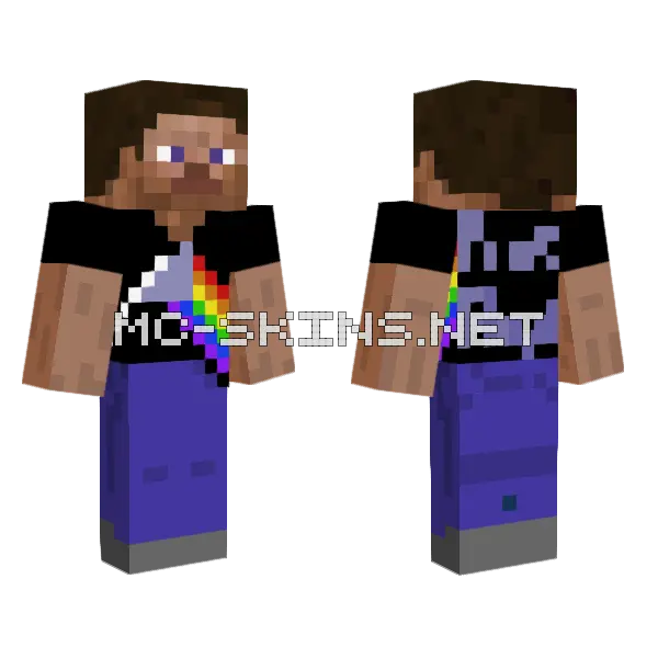 Pink Floyd T-Shirt Steve Minecraft skin, front and back